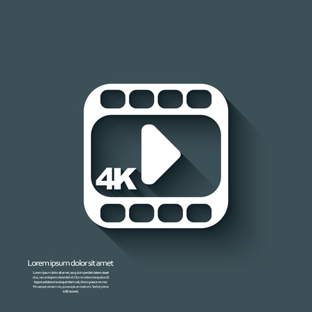 4k ultra hd video icon isolated on background. Eps10 vector illustration.のイラスト素材