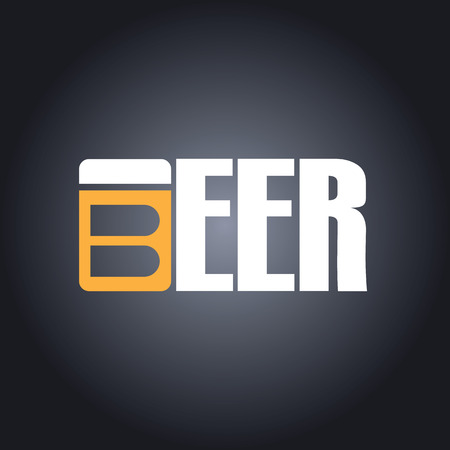 Beer menu icon in modern flat design with creative typography. Eps10 vector illustrationのイラスト素材