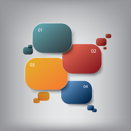 Round colorful infographic elements with various icons suitable for infographics, web layout, presentations, etc. Eps10 vector illustration for promotional purposes or advertising.のイラスト素材