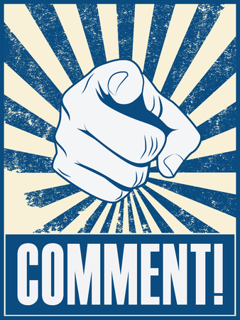 Motivational poster design with hand pointing at you or the viewer ordering comment with exclamation mark. eps10 vector illustrationのイラスト素材