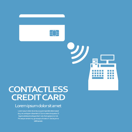Contactless credit card payment concept. Modern technology advertisement. Eps10 vector illustrationのイラスト素材