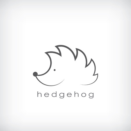 Cute little hedgehog symbol in simple outlines suitable for corporate identity. Eps10 vector illustrationのイラスト素材