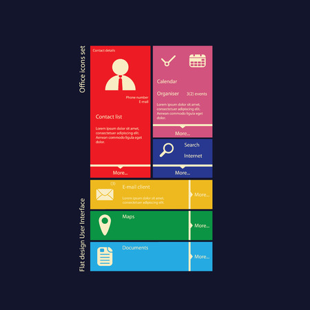 Flat design icons layout vector illustration suitable for web design or smartphone/tablet graphic user interfaceのイラスト素材