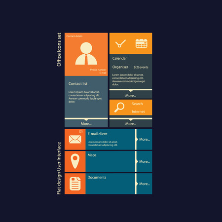 Flat design icons layout vector illustration suitable for web design or smartphone tablet graphic user interfaceのイラスト素材