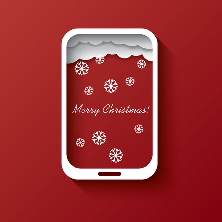 Christmas card concept design in smartphone background suitable for christmas postcards or invitations to sales etc.のイラスト素材