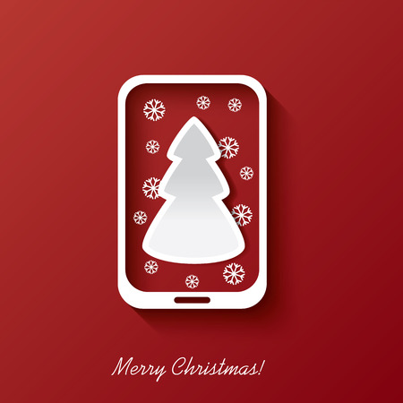Christmas card concept design in smartphone background suitable for christmas postcards or invitations to sales etc.のイラスト素材