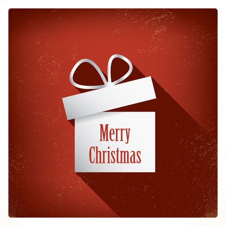 3d Christmas card with christmas presents eps10 vector design for sales and discounts promotion. Long flat shadowのイラスト素材