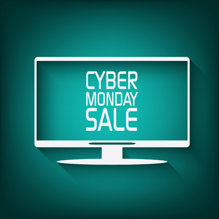 Cyber monday promotional banner or poster for discounts advertisement. Eps10 vector illustrationのイラスト素材
