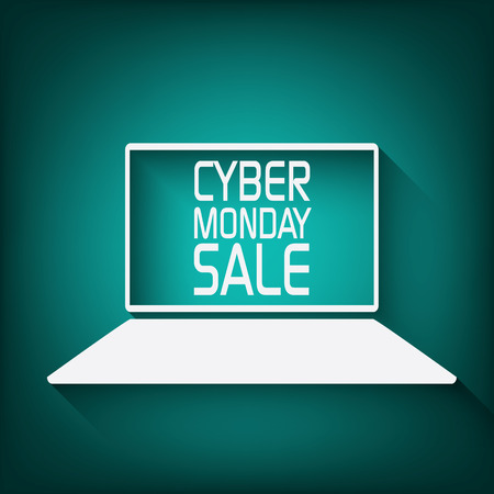 Cyber monday promotional banner or poster for discounts advertisement. Eps10 vector illustrationのイラスト素材