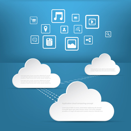 Cloud computing business concept with application icons. Eps10 vector illustrationのイラスト素材
