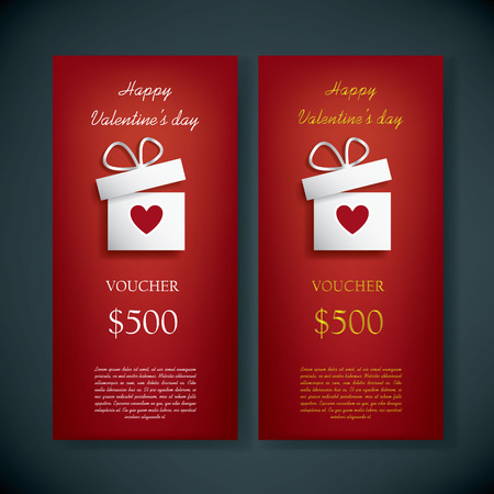 Valentine\'s day gift card voucher template with traditional backgroundのイラスト素材