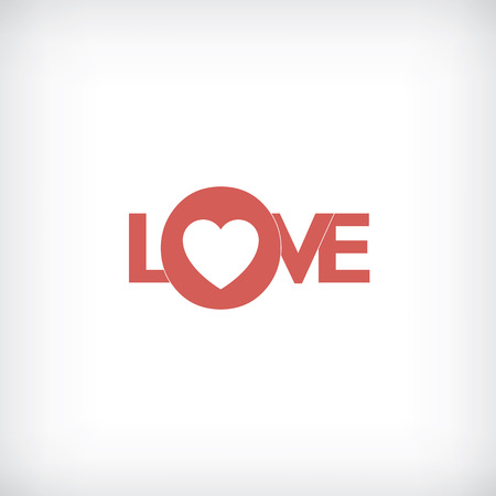 Valentine\'s day creative typography card with word love and long shadowsのイラスト素材