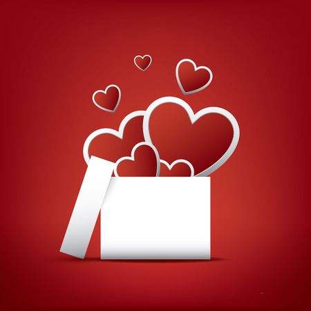 Valentine\'s day card concept with presents or gifts and hearts flying outのイラスト素材
