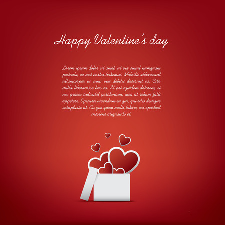 Valentine\'s day card concept with presents or gifts and hearts flying outのイラスト素材