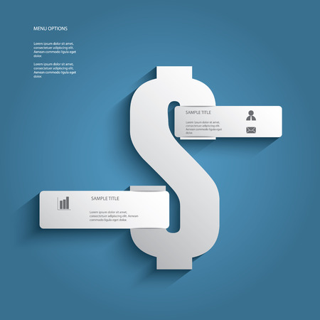 Dollar sign vector illustration for business or financial infographics, presentations, brochures, etcのイラスト素材