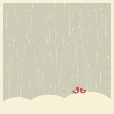 Vintage Valentine\'s day card with soft colors and simple hand drawn image for retro look.のイラスト素材