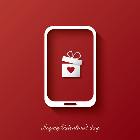 Valentine\'s day concept illustration with gift box and heart symbol sutiable for advertising and promotion.のイラスト素材