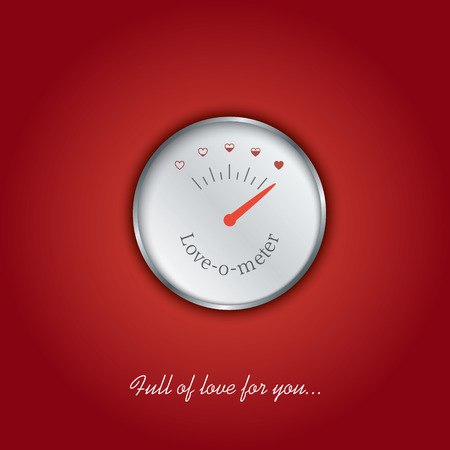 Valentine card with love gauge concept design on red background suitable for cards, postcards, promotion, etc.のイラスト素材