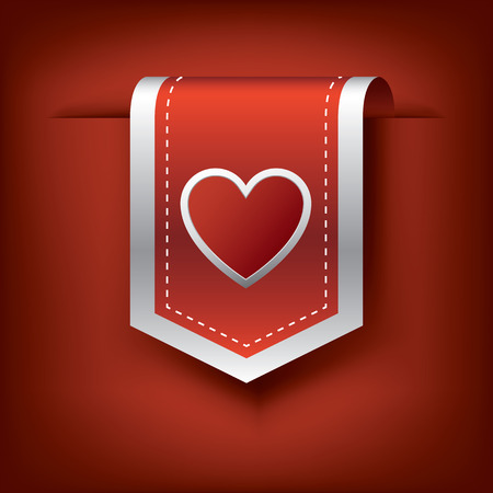 Valentine vertical ribbon or bookmark element for websites and promotion of holiday.のイラスト素材