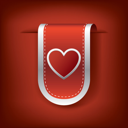 Valentine vertical ribbon or bookmark element for websites and promotion of holiday.のイラスト素材