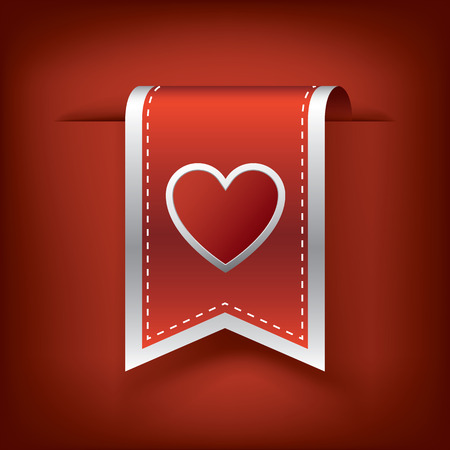 Valentine vertical ribbon or bookmark element for websites and promotion of holiday.のイラスト素材