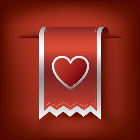 Valentine vertical ribbon or bookmark element for websites and promotion of holiday.のイラスト素材