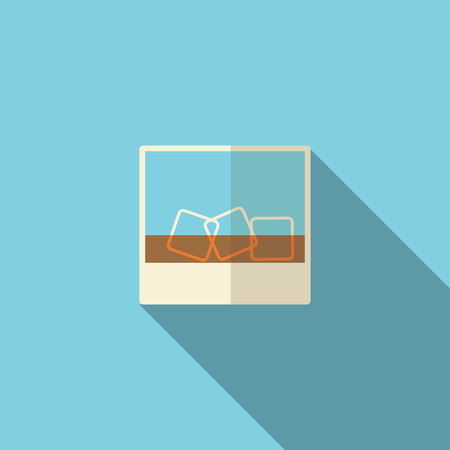 Whiskey, cognac, sherry, brandy, rum icon in modern flat design. Alcohol beverage drink symbol, vintage styleのイラスト素材