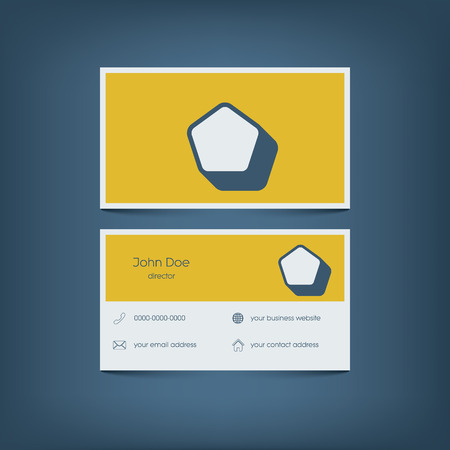 Modern flat design business card template. Graphic user interface with line icons for website, email contact, phone, mobile and home address.のイラスト素材