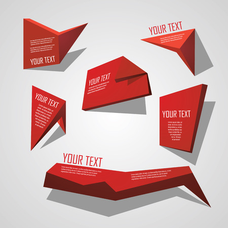 Low poly infographic elements with space for your text. 3D geometric polygonal objects.のイラスト素材
