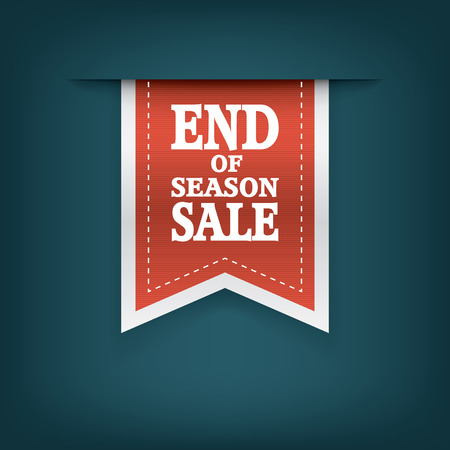 End of season sales ribbon elements. Sale bookmarks with text for websites or e-shops. Advertising promotional sticker.のイラスト素材