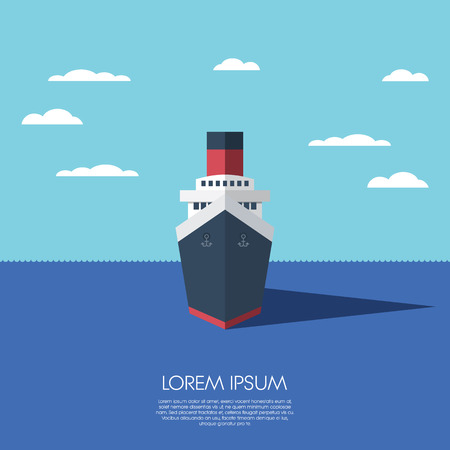 Cruise ship holiday vacation. Modern flat design low polygonal model of a ship.のイラスト素材