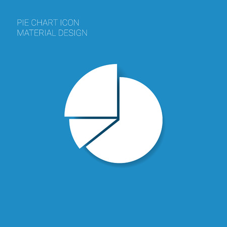 Pie chart infographic element in modern material flat design with long shadows suitable for presentations, reports, etc.のイラスト素材