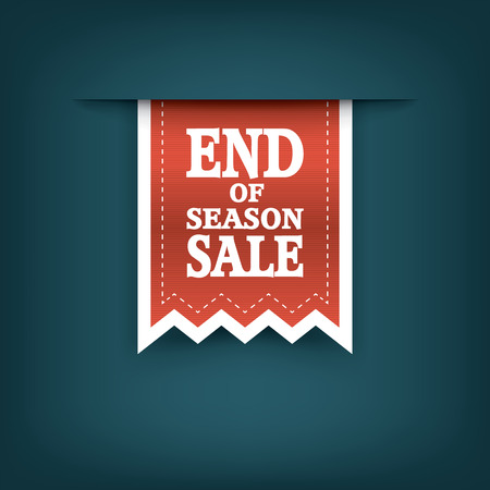 End of season sales ribbon elements. Sale bookmarks with text for websites or e-shops. Advertising promotional sticker.  vector illustration.のイラスト素材