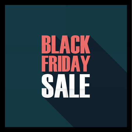 Black friday sale poster. Creative typography with long shadow. Simple text shopping banner.のイラスト素材