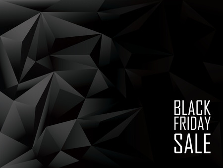 Black friday sale polygonal background. Shopping discounts promotion. Advertising banner with space for text. のイラスト素材