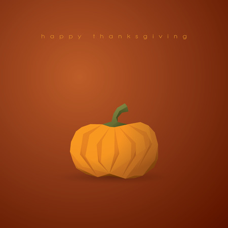 Thanksgiving background template. Holiday card vector. Pumpkin on orange backdrop. Traditional harvest symbol.のイラスト素材