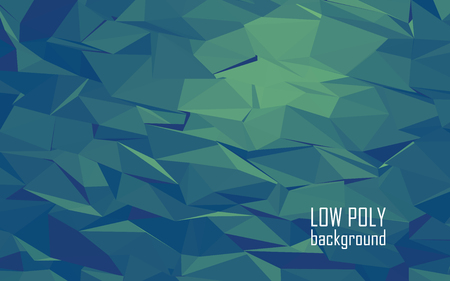 Low poly 3d abstract vector background. Green, blue color combination for sea underwater look. Eps10 vector illustration.のイラスト素材