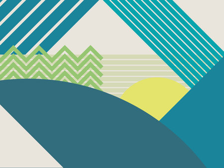 Abstract material design landscape vector background. Mountains and forests polygonal geometric shapes. Eps10 vector illustration.のイラスト素材