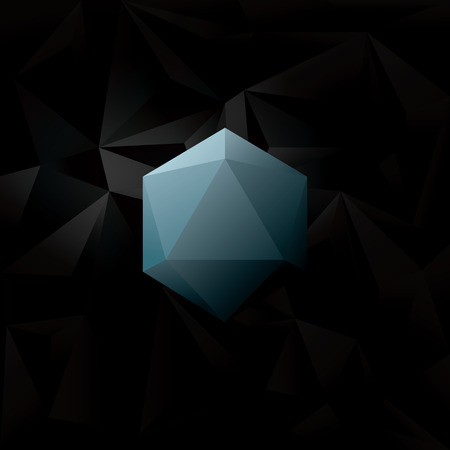 Abstract Black low poly background with blue geometric diamond hexagonal shape. Eps10 vector illustration.のイラスト素材
