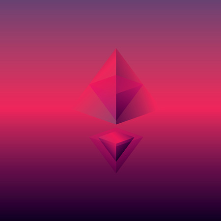 Abstract background illustration with pyramids. Polygonal geometric shapes.のイラスト素材