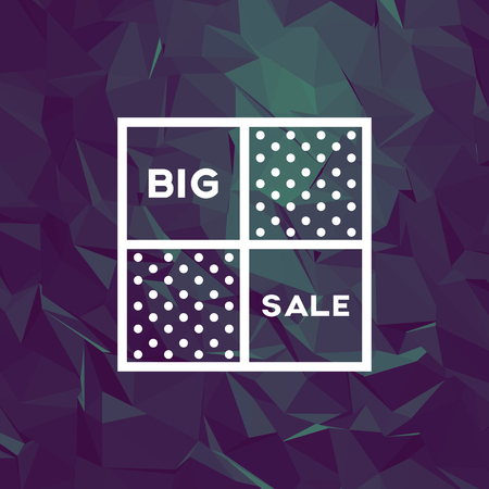 Sale banner template with low poly vector background. Special offers and discounts promotion.のイラスト素材
