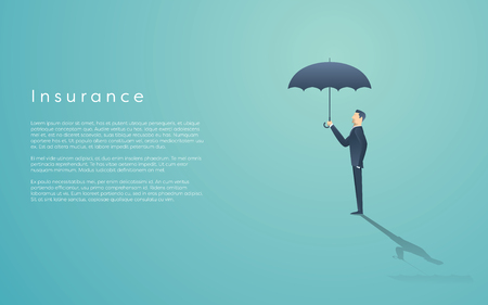 Business insurance concept with vector symbol of businessmanのイラスト素材