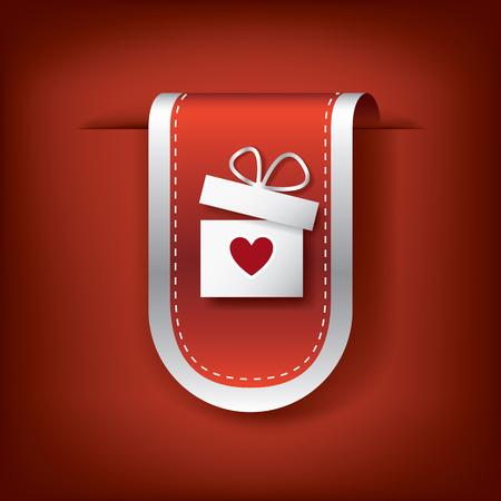 Valentine vertical ribbon or bookmark element for websites and promotion of holiday.のイラスト素材