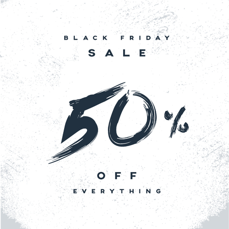 Black Friday sale banner with percentage discounts on special offers. Shopping poster vector background. Eps10 vector illustration.のイラスト素材