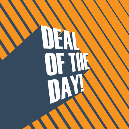 Deal of the day promotional vector poster with deal of the day long shadow typography. Eps10 vector illustration.のイラスト素材