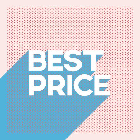 Sales banner in modern retro style with long shadow typography and polka dot background. Eps10 vector illustration.のイラスト素材