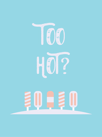 Ice cream popsicles illustration with creative lettering typography and modern pastel colors. Eps10 vector illustration.のイラスト素材