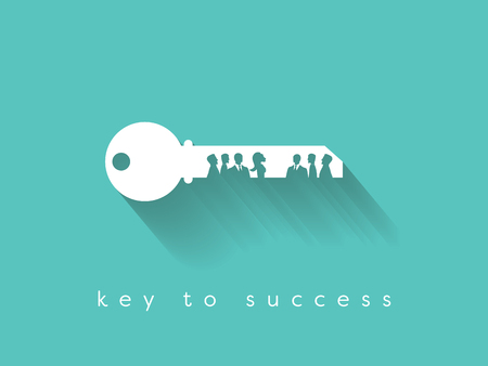 Key to success is in teamwork and communication business vector concept.のイラスト素材