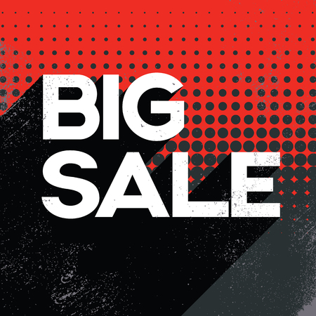Black friday big sale poster banner template with long shadow retro typography text and polka dotのイラスト素材