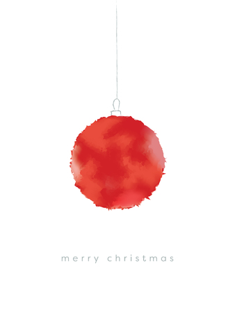 Christmas decoration in watercolor vector holiday card template isolated on white background. Xmas greeting card with artistic design. Eps10 vector illustration.のイラスト素材